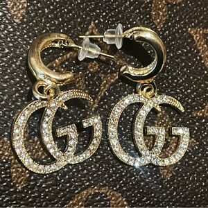 GGee monogram logo gold crystal earrings to match your bag or purse 🔥🔥😍